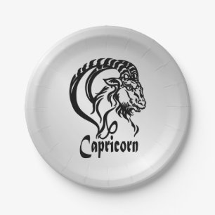 Steenbok Sterrenbeeld en Symbool Zilver Papieren Bordje