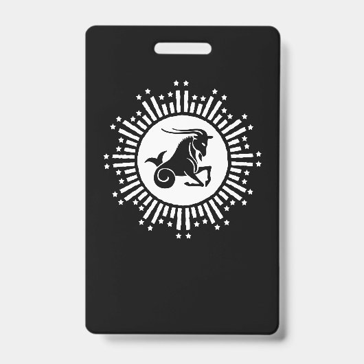 Steenbok Sterrenbeeld Geit Kosmisch Sterrenstelsel Badge (Voorzijde)