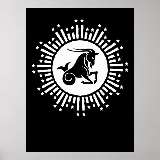 Steenbok Sterrenbeeld Geit Kosmisch Sterrenstelsel Poster (Voorkant)