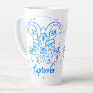 Steenbok sterrenbeeld helder lichtblauw glitters latte mok