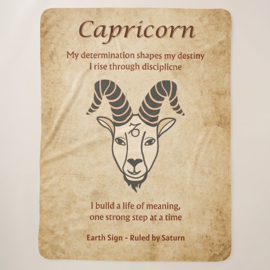 Steenbok Sterrenbeeld met Affirmaties Sherpa Deken (Voorkant)