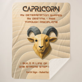 Steenbok Sterrenbeeld Modern 3D Astrologie Design Sherpa Deken