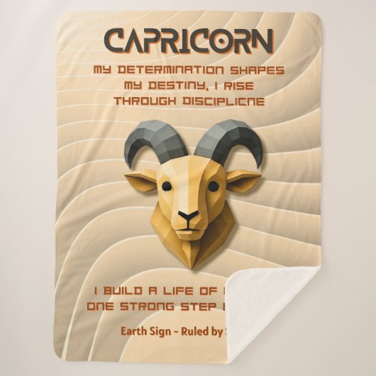 Steenbok Sterrenbeeld Modern 3D Astrologie Design Sherpa Deken (Voorkant)
