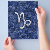 Steenbok Sterrenbeeld op marineblauwe digitale cam Flyer (Hand)
