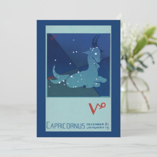 Steenbok sterrenbeeld, Vintage Zodiac, Astrologie (Staand voorkant)