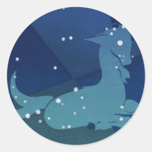 Steenbok sterrenbeeld, Vintage Zodiac, Astrologie Ronde Sticker