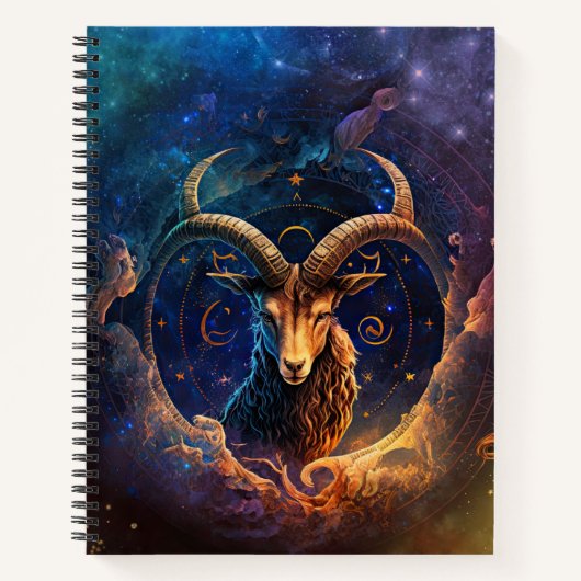 Steenbok Sterrenbeeld Waterverf Design Notitieboek (Voorkant)