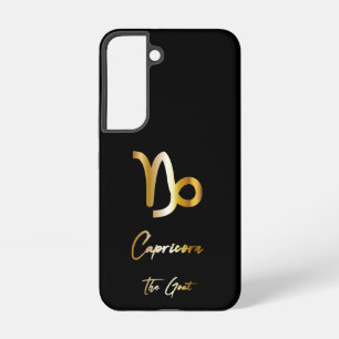 Steenbok Sterrenbeeld, Zwart & Goud  Samsung Galaxy Hoesje