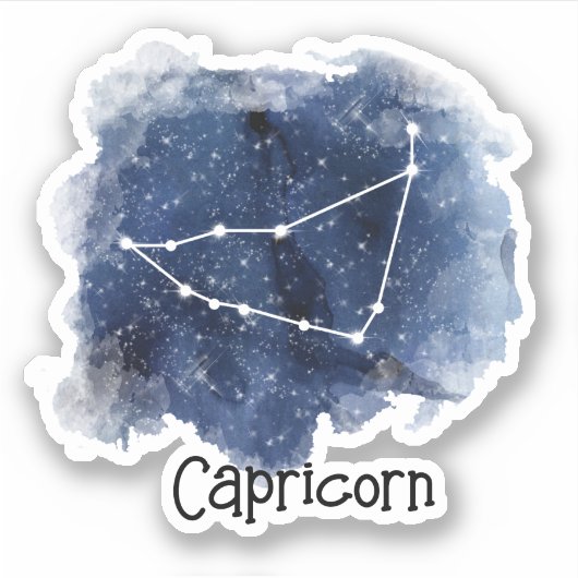 Steenbok Sterrennacht Constellation Custom-Cut Sticker (Voorkant)