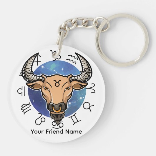 Steenbok & Stier Acryl Sleutelhanger (Achterkant)