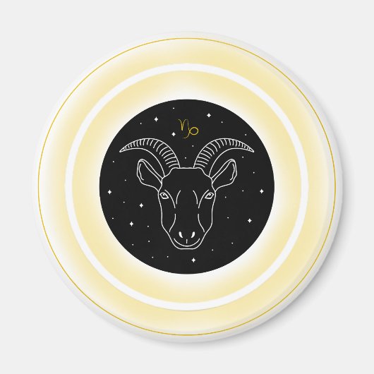 Steenbok Symbool – Minimaal Astrologie Embleem Magneet (Voorkant)
