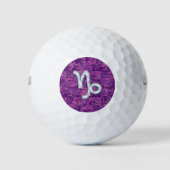 Steenbok Teken op Fuchsia Digitale Camouflage Golfballen (Voorkant)