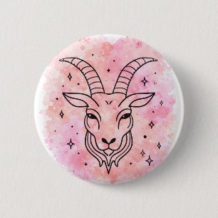 Steenbok teken ronde button 5,7 cm