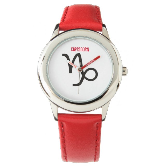 Steenbok Teken van de Dierenriem. Kinderhorloges.. Horloge (Voorkant)