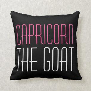 Steenbok The Goat Initiaal Roze Wit Zwart Zodiac Kussen