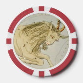 Steenbok, tiende astrologisch sterrenbeeld poker chips (Voorkant)