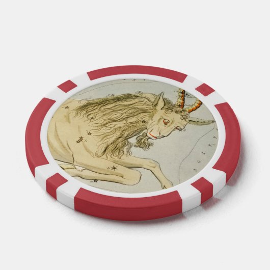 Steenbok, tiende astrologisch sterrenbeeld poker chips (Enkel)