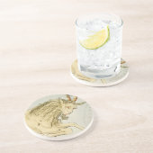 Steenbok, tiende astrologisch sterrenbeeld zandsteen onderzetter (Zijkant)