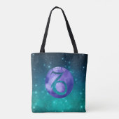 Steenbok Verjaardag Astrologie teken Indigo op Bla Tote Bag (Achterkant)