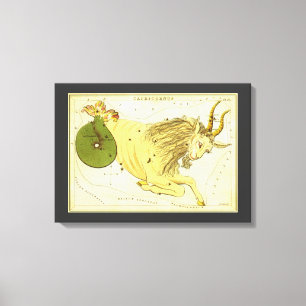 Steenbok Vintage Constellatie, Urania's Spiegel Canvas Afdruk
