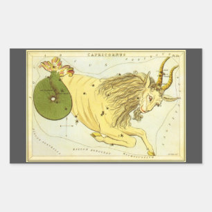 Steenbok Vintage Constellatie, Urania's Spiegel Rechthoekige Sticker