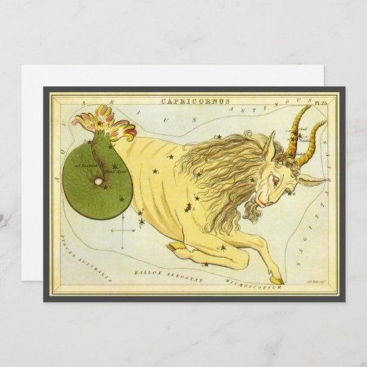 Steenbok Vintage Constellation, Urania's Spiegel Kaart (Voorkant / Achterkant)