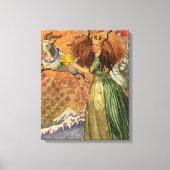 Steenbok Vrouw Geit Whimsical Plezier Canvas Afdruk (Voorkant)