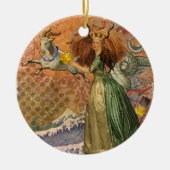 Steenbok Vrouw Geit Whimsical Plezier Keramisch Ornament (Voorkant)