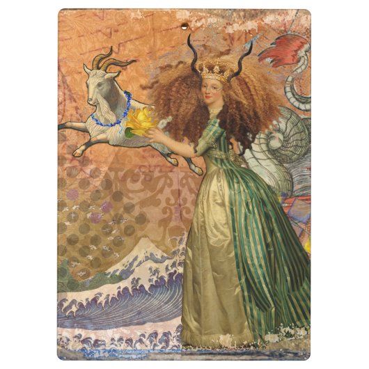 Steenbok Vrouw Geit Whimsical Plezier Klembord (Achterkant)