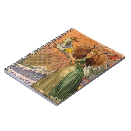 Steenbok Vrouw Geit Whimsical Plezier Notitieboek (Linkerzijde)