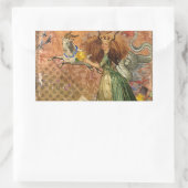 Steenbok Vrouw Geit Whimsical Plezier Rechthoekige Sticker (Tas)