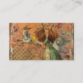 Steenbok Vrouw Geit Whimsical Plezier Visitekaartje (Achterkant)