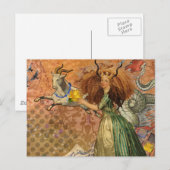 Steenbok Vrouw Geit Whimsiek Fun Briefkaart (Voorkant / Achterkant)
