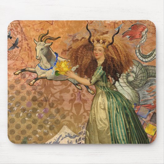 Steenbok Vrouw Geit Whimsiek Fun Muismat (Voorkant)