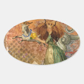 Steenbok Vrouw Geit Whimsiek Fun Ovale Sticker (Voorkant)