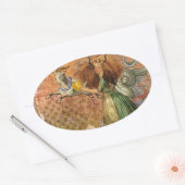 Steenbok Vrouw Geit Whimsiek Fun Ovale Sticker (Envelop)