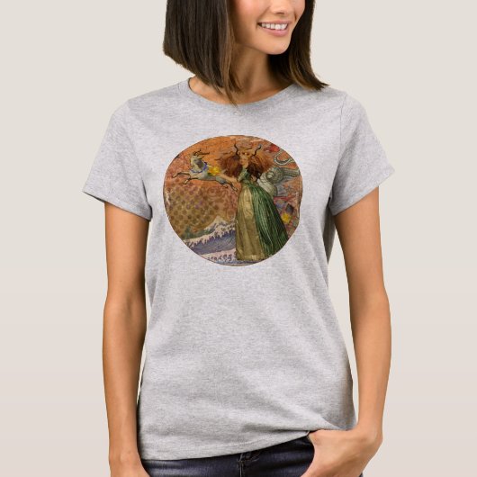 Steenbok Vrouw Geit Whimsiek Fun T-shirt (Voorkant)