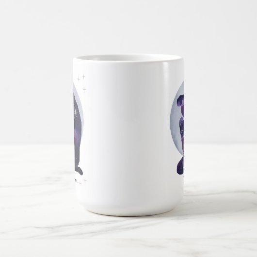 Steenbok Vrouwelijk Blauw Paarse Zodiac Design Koffiemok (Center)