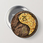 Steenbok & Vuur Draak Ronde Button 7,6 Cm (Voorkant /achterkant)