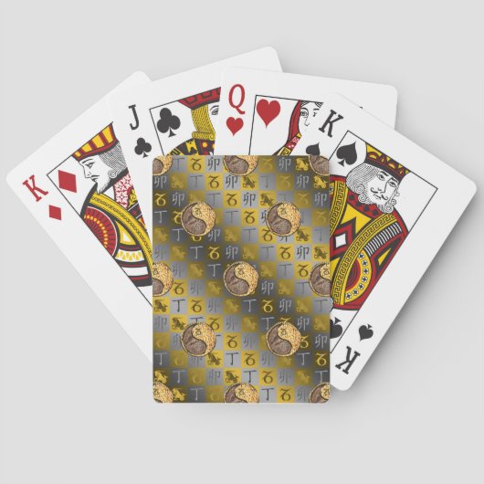 Steenbok & Vuur Konijn Pokerkaarten (Achterkant)
