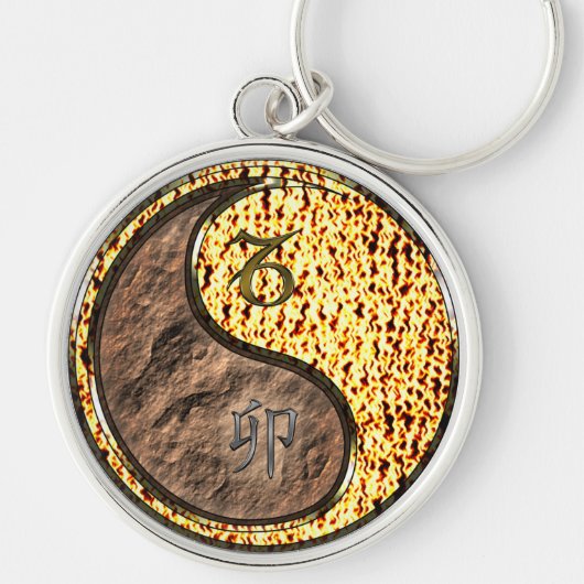 Steenbok & Vuur Konijn Sleutelhanger (Voorkant)