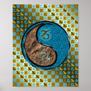 Steenbok & Waterslang Poster