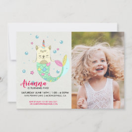 Steenbok Zeemeermin Verjaardagsfeest Uitnodiging