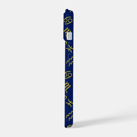 Steenbok Zodiac + Astrologie Symbolen PTN Gold + B iPhone 15 Case (Linkerkant)