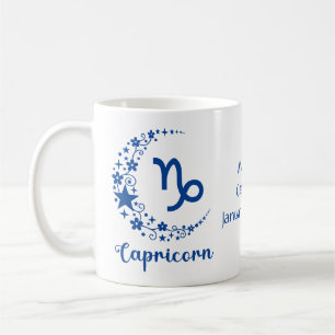 Steenbok Zodiac Astrologie Verjaardag Blauw Wit Koffiemok
