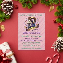 Steenbok Zodiac Baby Shower Lavendel en Groen Acryl Uitnodigingen