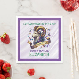 Steenbok Zodiac Baby Shower Servet