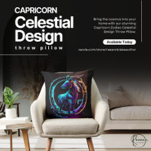 Steenbok Zodiac Celestiaal Ontwerp Worp Kussen