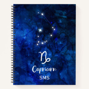 Steenbok Zodiac Constellatie Galaxy Lucht Monogra Notitieboek