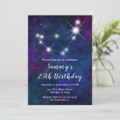 Steenbok Zodiac Constellation Verjaardagsfeest Kaart (Staand voorkant)